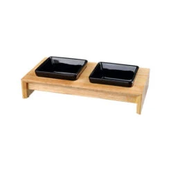 Trixie Napf-Set - Keramik/Holz -Haustierprodukte trixie voer waterbak set keramiek hout 178702 0500 none